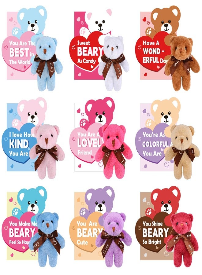 Sofier Valentines Day Gifts for Kids 27 Packs Bears Card with Mini Animal Toys & Keychains Plush Toy Party Favors for Boys Girls Classroom School Exchange - Image 1
